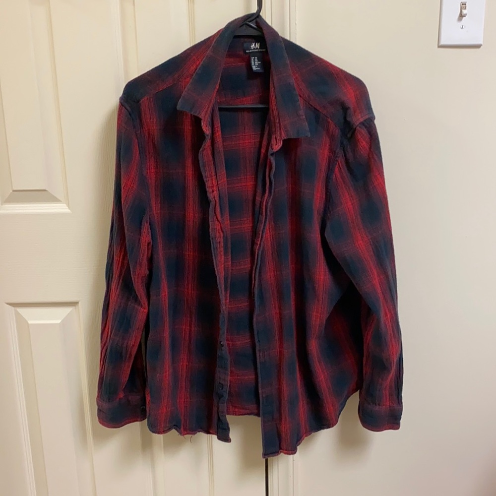 H&M Red and Black Flannel Size:XXL